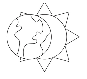 Página para Colorir Página para Colorir Sol e Terra