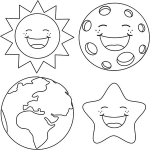 Página para Colorir Página para Colorir Sol e Planetas