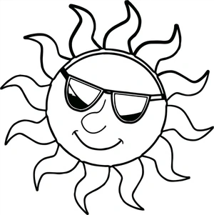Página para Colorir Diversão ao Sol