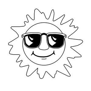 Página para Colorir Ensolarado de Óculos Escuros