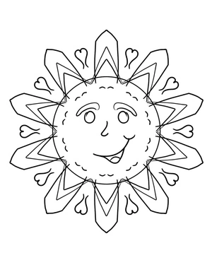 Página para Colorir Hippie do Sol