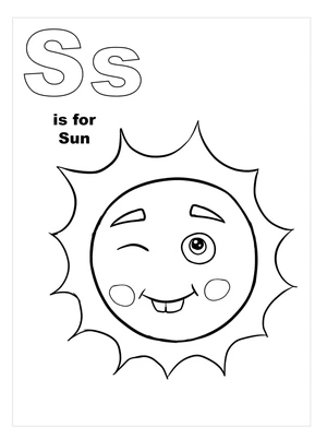 Página para Colorir A letra S representa o Sol.