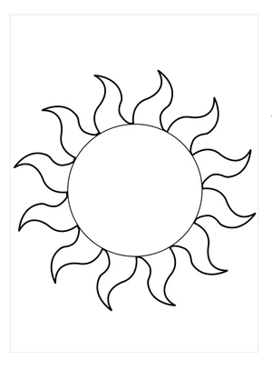 Página para Colorir Sol Típico