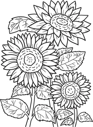 Página para Colorir Árvore de Girassol