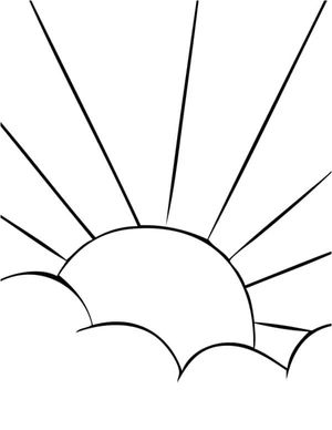 Página para Colorir Bola de Fogo do Pôr do Sol