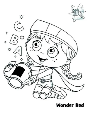 Página para Colorir Super Why - Wonder Red
