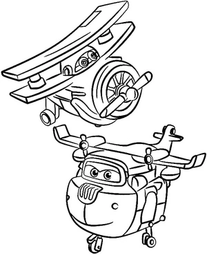 Página para Colorir Albert e Donnie de Super Wings