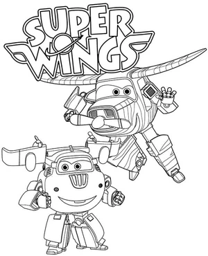 Página para Colorir Bello e Donnie de Super Wings
