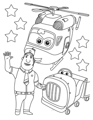 Página para Colorir Personagens de Super Wings