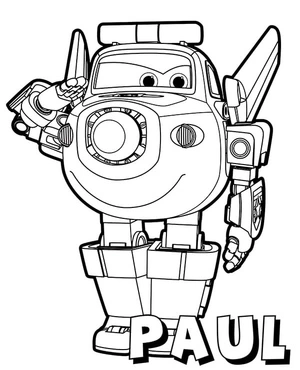 Página para Colorir Página para Colorir: Paul de Super Wings