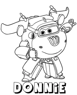 Página para Colorir Donnie do programa Super Wings