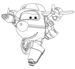 Página para Colorir Flip de Super Wings
