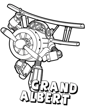 Página para Colorir Grand Albert de Super Wings