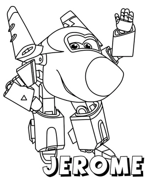 Página para Colorir Jerome do programa Super Wings