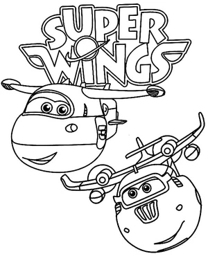 Página para Colorir Jett e Donnie de Super Wings