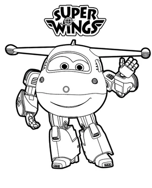Página para Colorir Jett de Super Wings