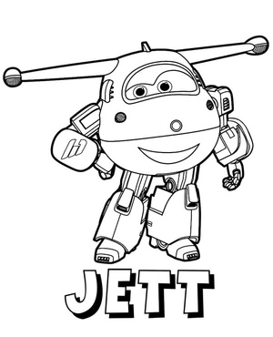 Página para Colorir Jett do desenho Super Wings