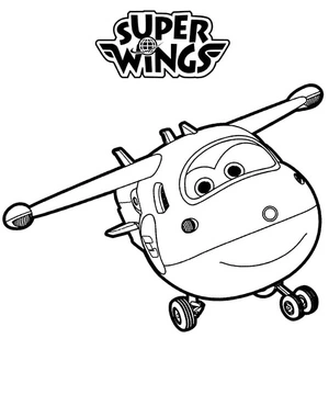 Página para Colorir Jett, personagem de Super Wings