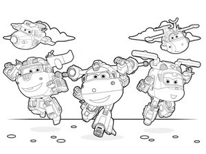 Página para Colorir Personagens de Super Wings