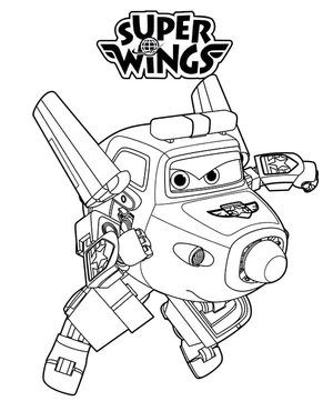 Página para Colorir Página para colorir Super Wings com Paul