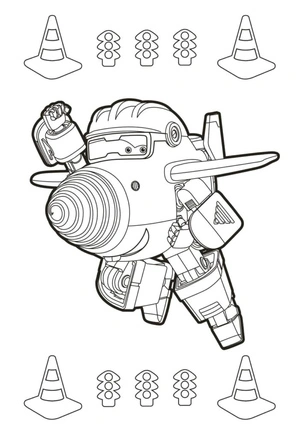 Página para Colorir Página para Colorir Super Wings: Conheça o Todd