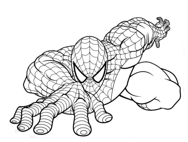 Página para Colorir Homem-Aranha está te observando
