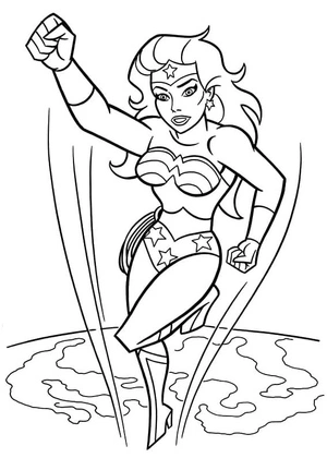 Página para Colorir Habilidades de Comunicação com Animais da Mulher-Maravilha