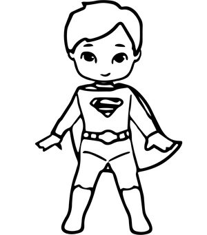 Página para Colorir Superman Adorável