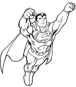 Página para Colorir Criar Página para Colorir do Superman Voando pelo Céu