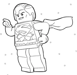Página para Colorir Página de Colorir do Lego Superman Empolgante