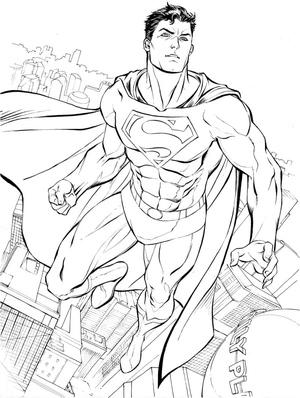 Página para Colorir Superman Voador