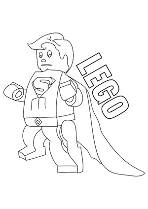Página para Colorir Superman Lego Descontraído