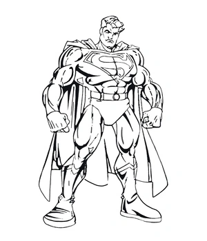 Página para Colorir Superman Poderoso