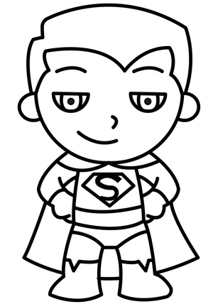 Página para Colorir Super Chibi Superman