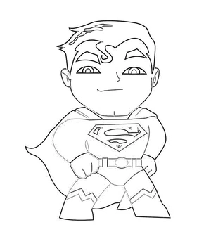 Página para Colorir Superman Chibi Legal