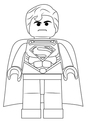 Página para Colorir Superman de Lego em Posição em Pé
