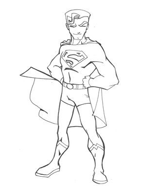 Imagem do Superman para Colorir Sem o Título "Página para Colorir do Superman"