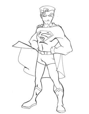 Página para Colorir Imagem do Superman para Colorir Sem o Título "Página para Colorir do Superman"