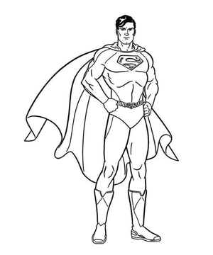 Página para Colorir Superman em Posição de Pé