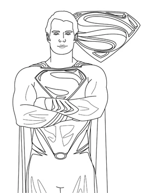 Página para Colorir Superman de Azul