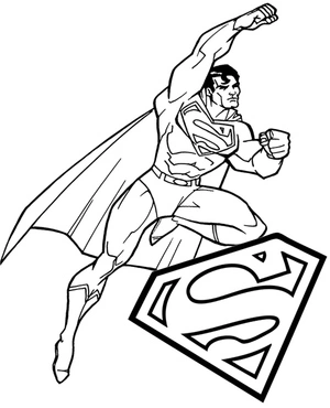 Página para Colorir Página para Colorir Superman em Voo
