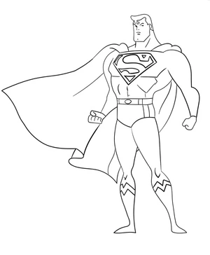 Página para Colorir Superman Fazendo Pose