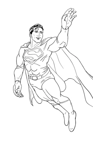Página para Colorir Superman com senso de humor