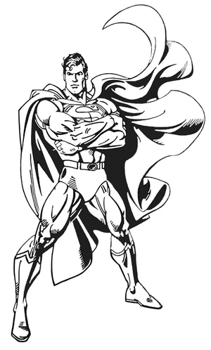 Página para Colorir Superman com Boas Intenções