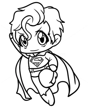 Página para Colorir Superman Miniatura