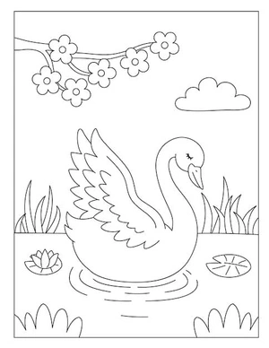 Página para Colorir Cisne Simples