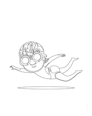 Criança nadando, easy natação coloring page, free printable