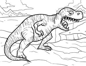 Página para Colorir de Tyrannosaurus Rex