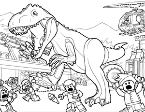 Tiranossauro Rex em uma Cidade Lego