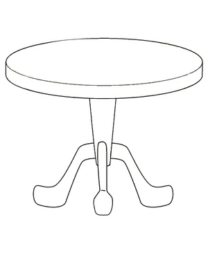 Página para Colorir Uma Mesa Redonda